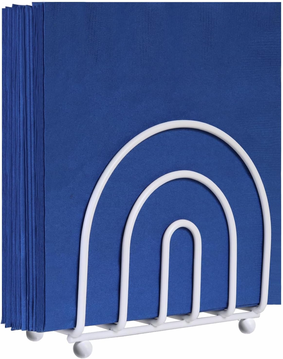 Blue Donuts White Arc Collection Servilleteros – Servilleteros para mesas, moderno servilletero, servilleteros de mesa de comedor para cocina,