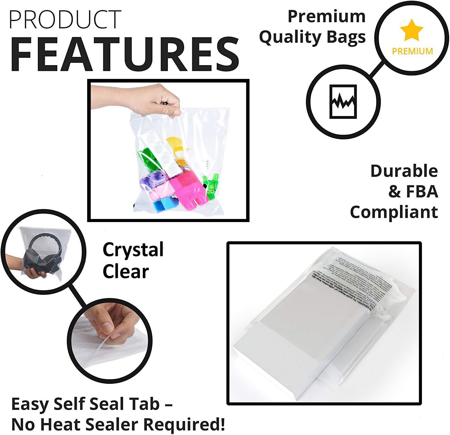 Retail Supply Co – Bolsas de plástico transparentes con advertencia de asfixia, resellables, de 24 x 28pulgadas, paquete de 100 unidades