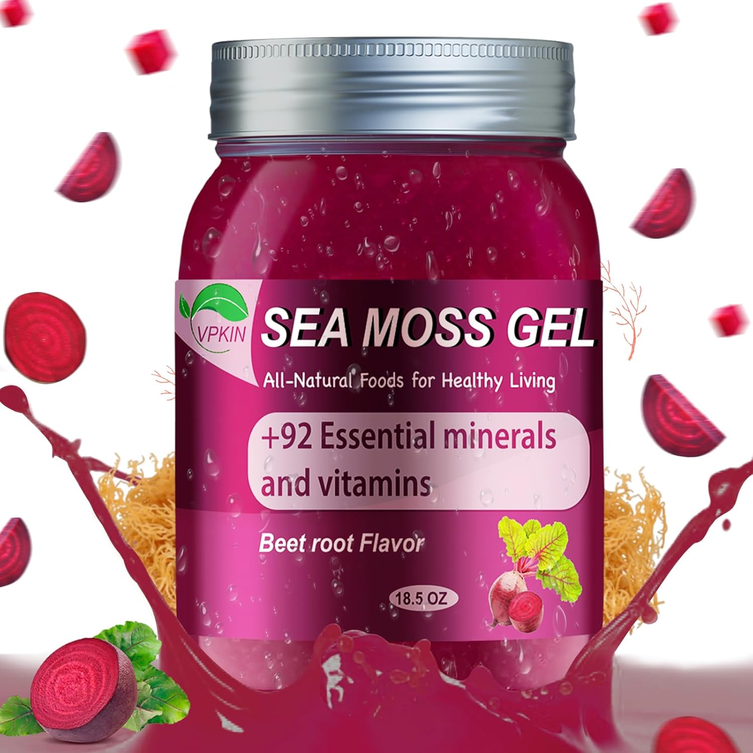 Gel de musgo marino orgánico crudo, gel de musgo marino real con musgo marino irlandés, gel de musgo marino silvestre, apoyo inmunológico y