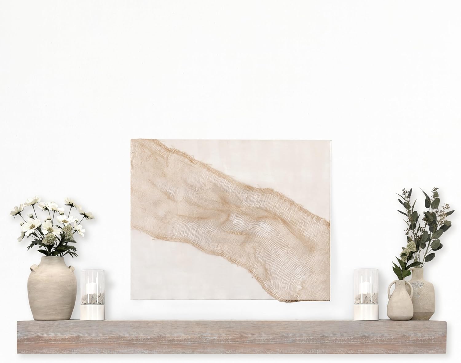 Master & Co. – Mantel flotante rústico para chimenea, estante flotante largo para decoración de pared, 72 pulgadas, gris cálido