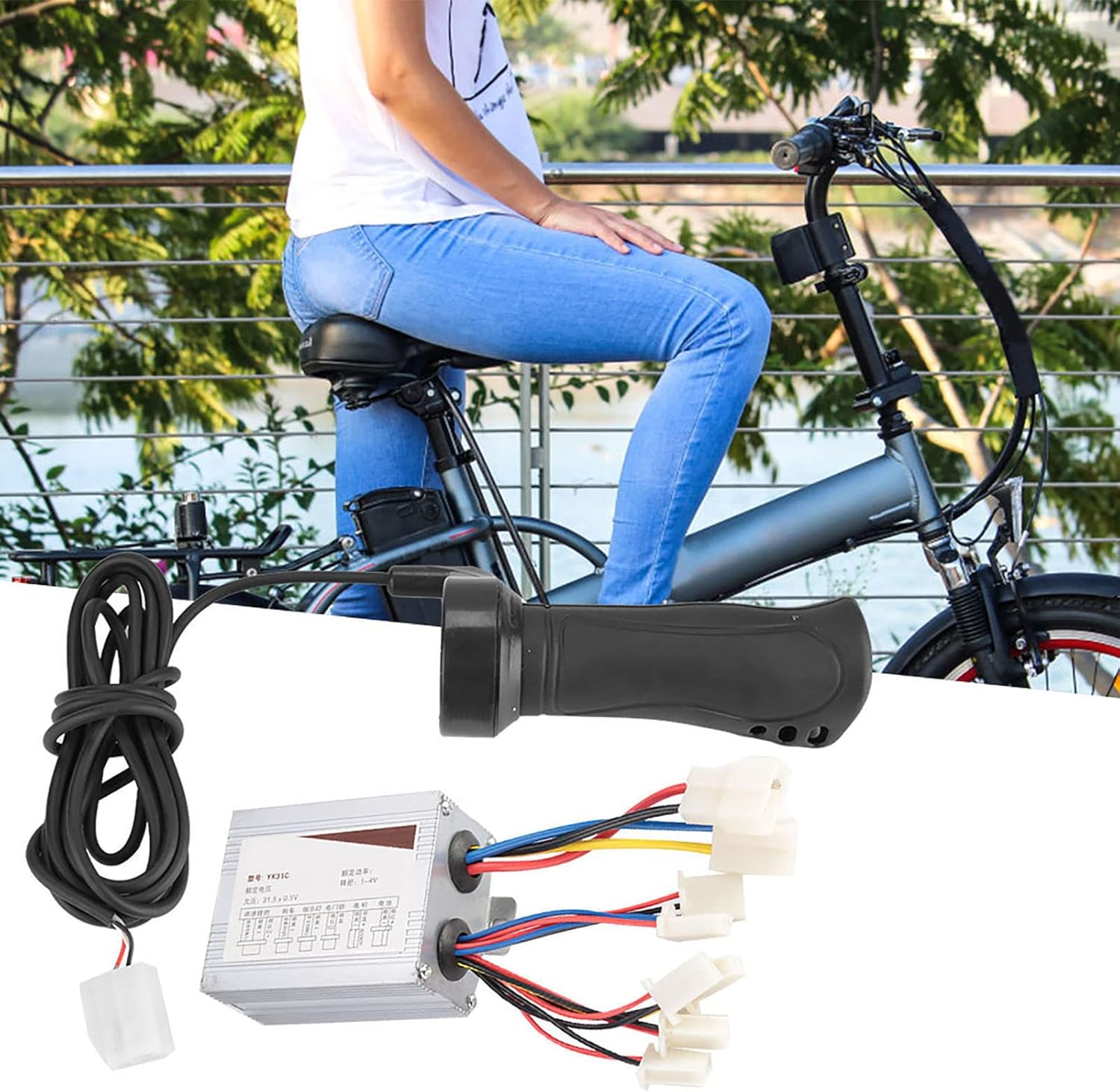 Fydun Motor de 500 W, agarre del acelerador para vbestlife eléctrico cepillado dc controlador de velocidad controlador de bicicleta scooter triciclo
