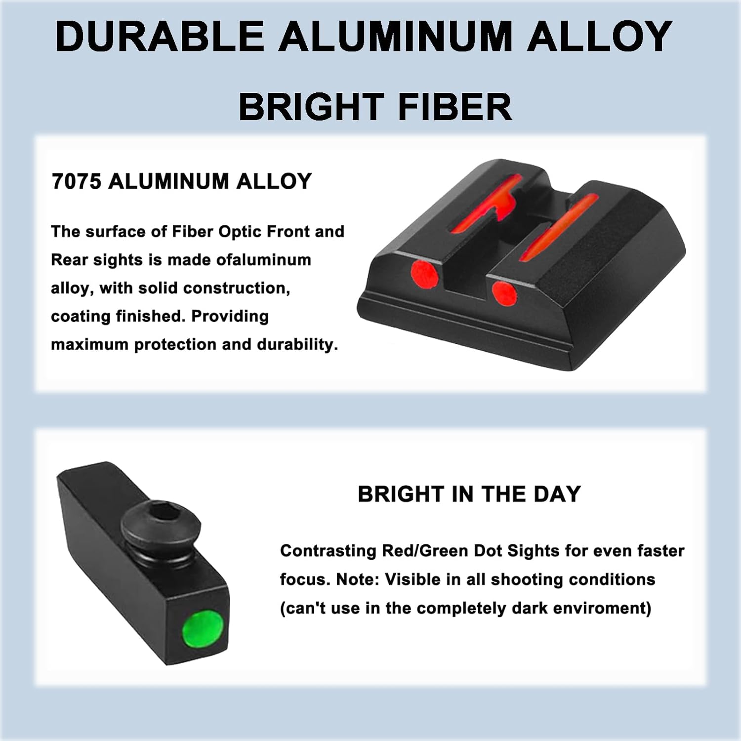 Miras de aleación de aluminio se adapta perfectamente a Taurus G2C, G2S, G3 wo, PT111 G2, PT140 G2, 709, 740, TX22