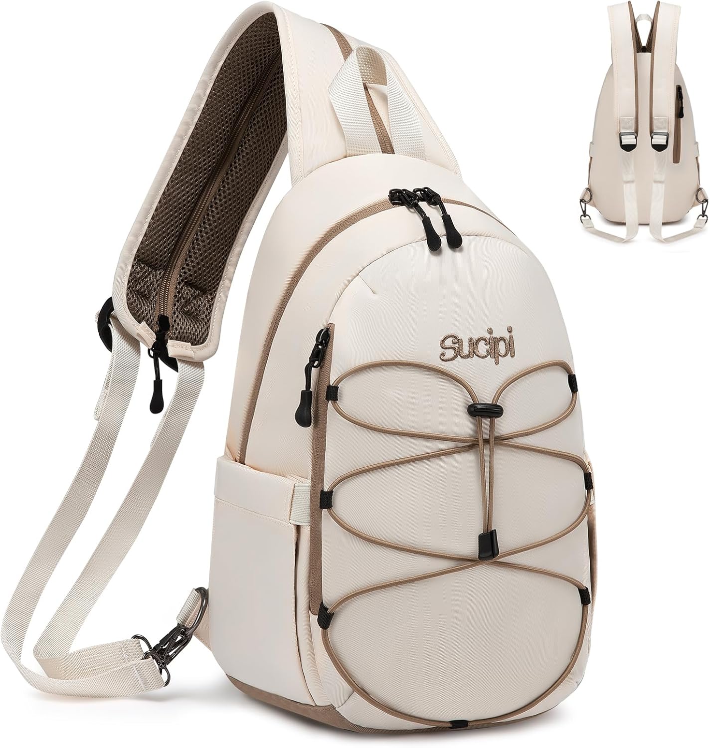 Sucipi Bolso bandolera para mujer, bolso cruzado convertible para el pecho, bolso de hombro de moda, mochila de senderismo, mochila para viajes y