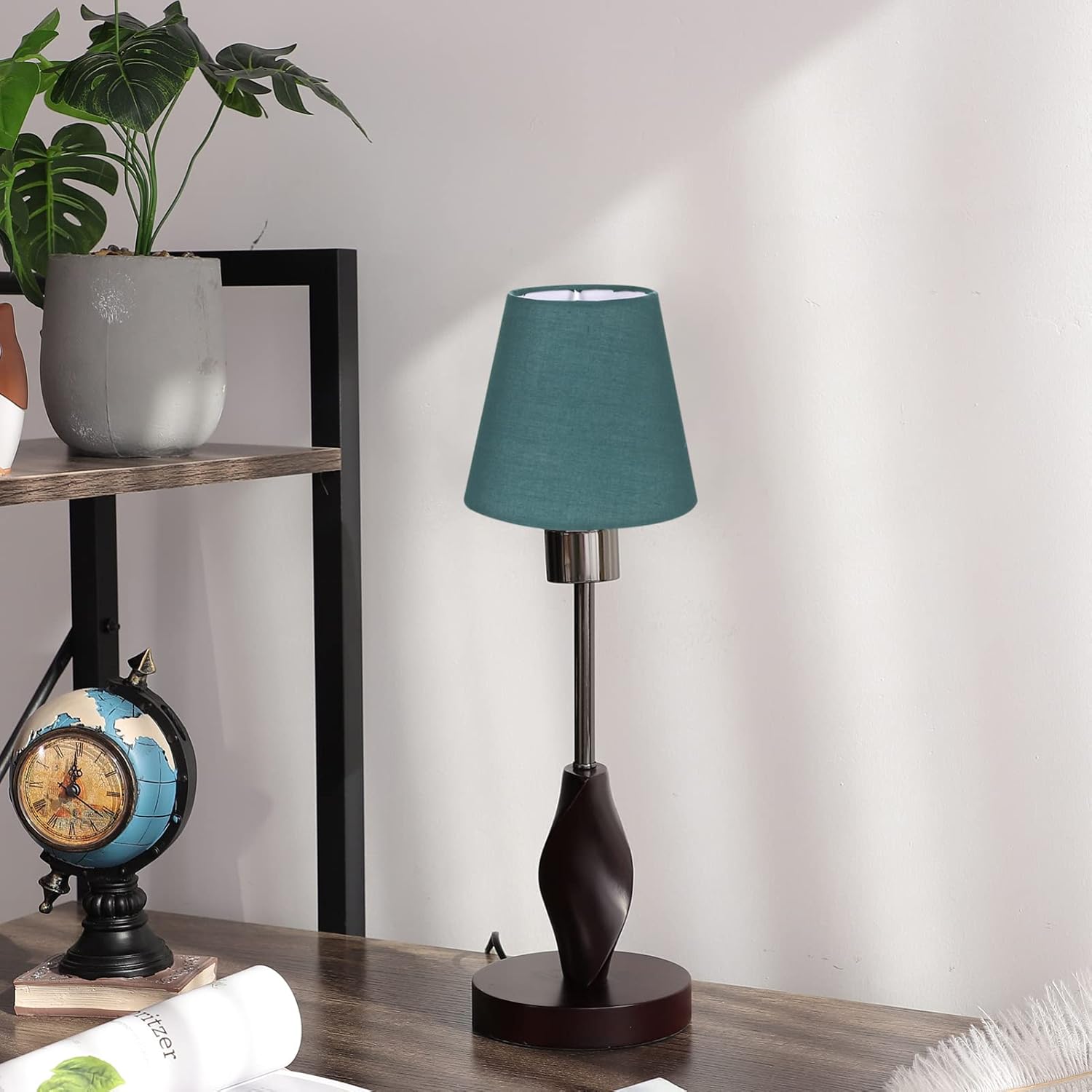 LALAFINA Decoración del hogar, 1 unidad, pantalla de tela, pantalla de lámpara pequeña, pantalla de barril con clip para lámpara de mesa y luz de