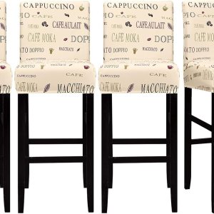 Lellen Funda para taburete de silla de bar jacquard  Paquete de 4 fundas elásticas para silla de comedor giratoria corta, sillas laterales de altura Lellen Funda para taburete de silla de bar jacquard  Paquete de 4 fundas elásticas para silla de comedor giratoria corta, sillas laterales de altura