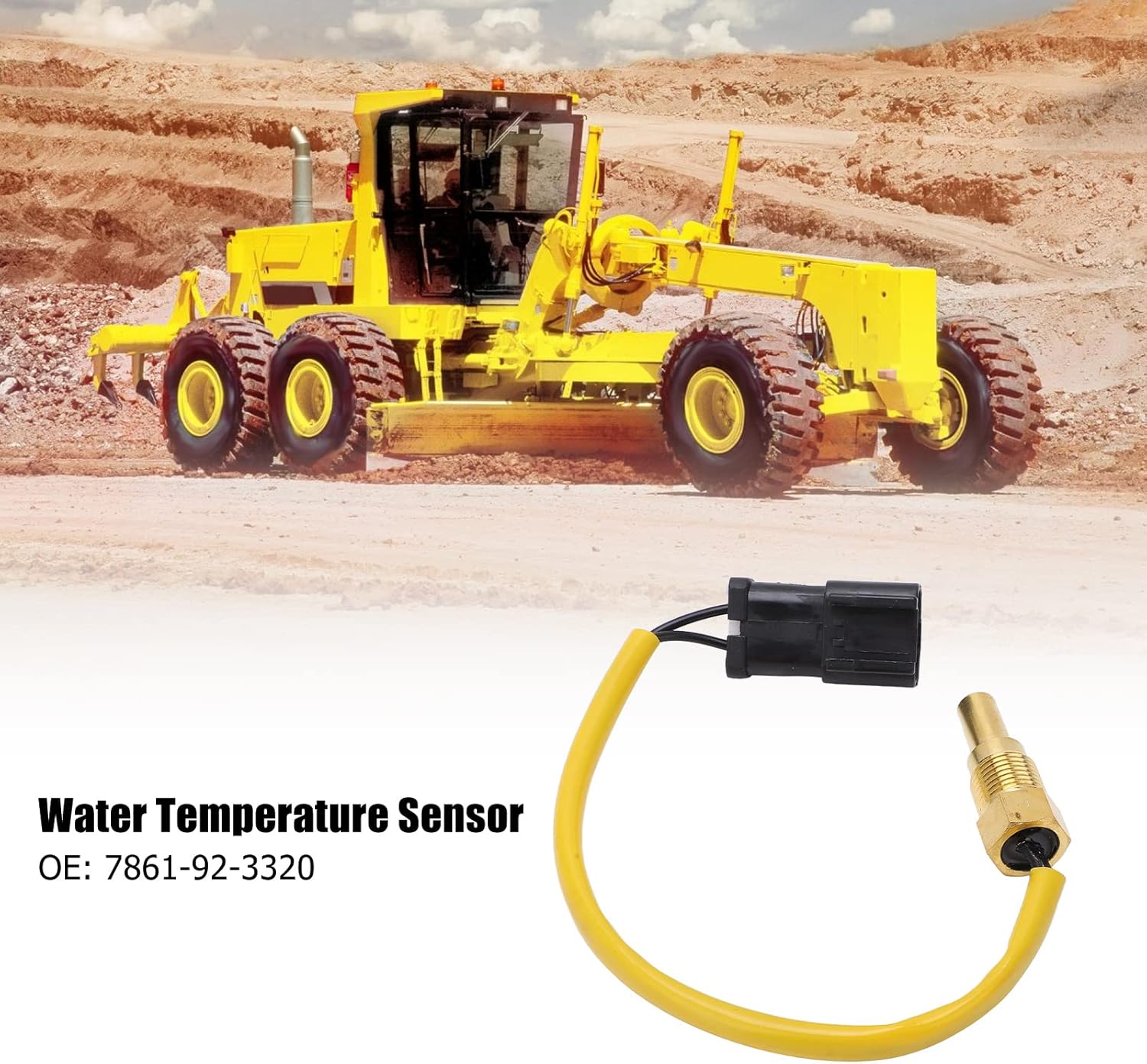 Sensor de temperatura del agua del camión volquete, sensor de temperatura del agua duradero profesional 7861-92-3320 para KOMATSU PC2005 PC1005