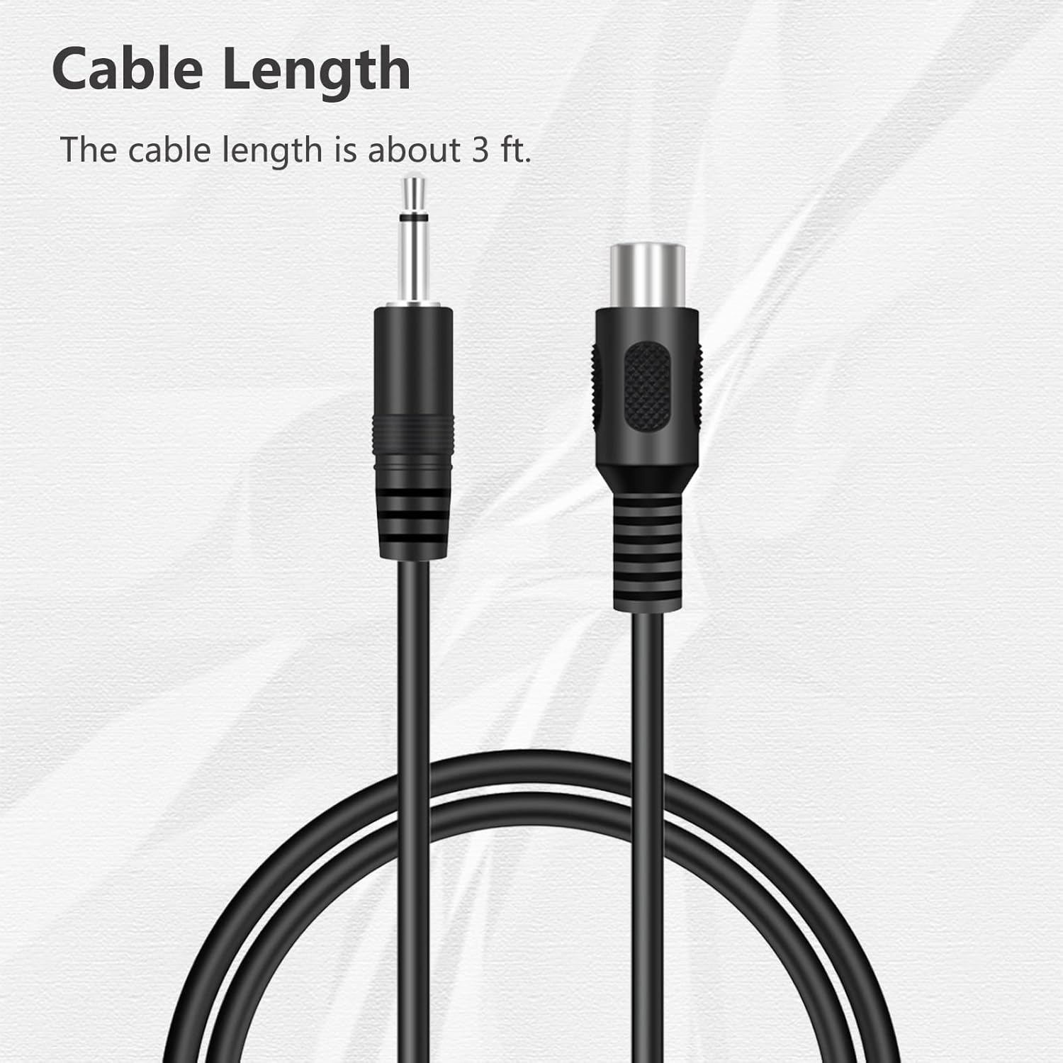 Paquete de 2 adaptadores de enchufe de 3 pies 0.138 in 18 pulgadas TS mono macho a RCA hembra conector convertidor de cable de audio y video