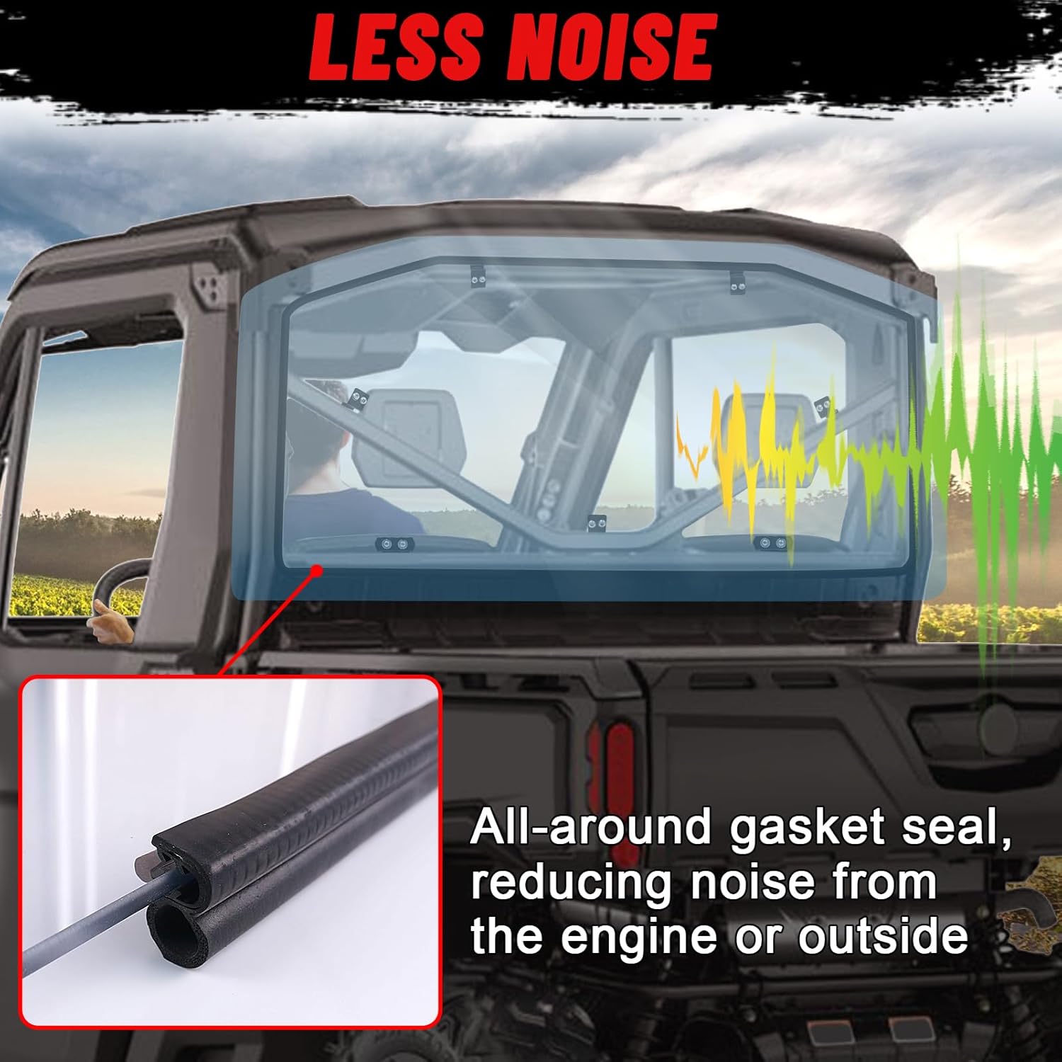 StarknightMT – Parabrisas trasero resistente a los arañazos  Ventana trasera StarknightMT a prueba de rayos UV compatible con Can-Am Defender