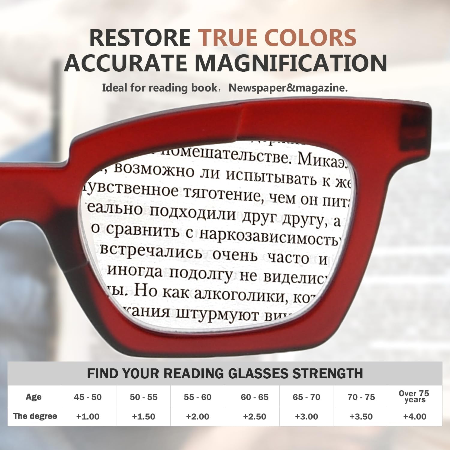 Eyekepper Gafas De Lectura Mujeres Gafas Con Estilo Lectores – Rojo +0.75