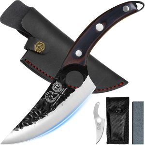 XYJ FULL TANG – Cuchillo de deshuesado de acero inoxidable de 6 pulgadas con funda de cuero, cuchillo de carne de chef serbio para cocina, XYJ FULL TANG – Cuchillo de deshuesado de acero inoxidable de 6 pulgadas con funda de cuero, cuchillo de carne de chef serbio para cocina,