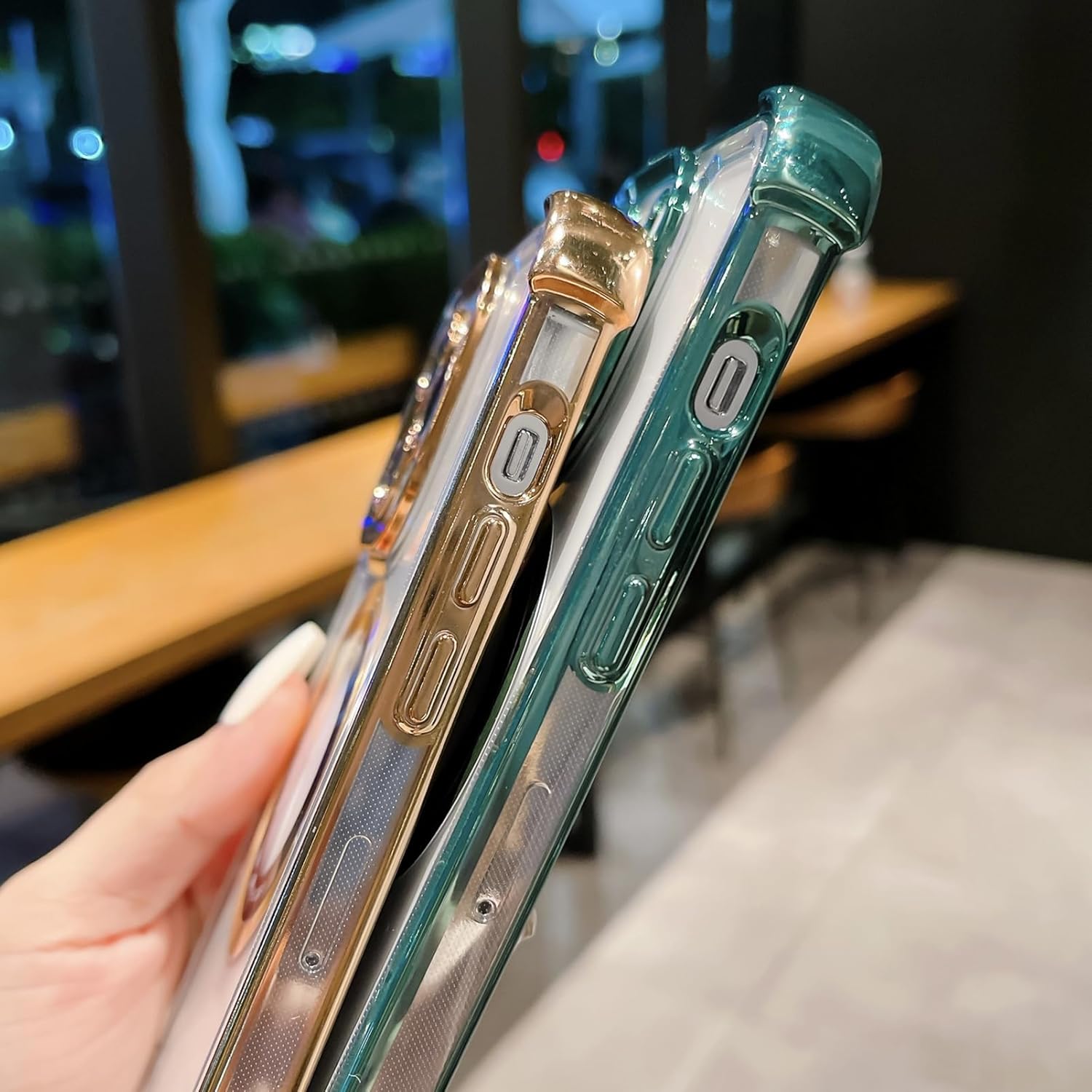 Eiyikof Funda magnética transparente para iPhone 13 Pro Max, protección de lujo brillante en las cuatro esquinas, a prueba de golpes, de grado
