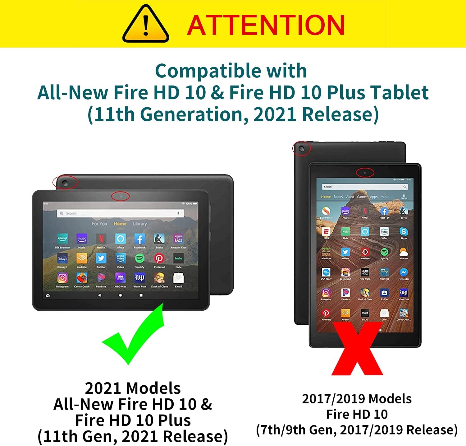 Funda para Kindle Fire HD 10 y Fire HD 10 Plus (11 generación, versión 2021) Rossy Slim ajustable de 10.1 pulgadas con soporte inteligente con
