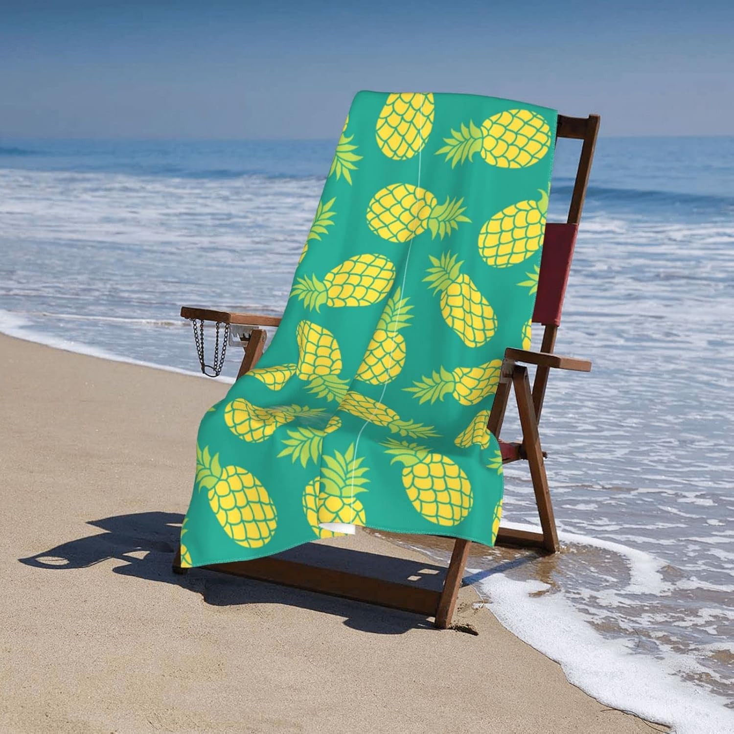 Divertidas toallas de playa de piña de secado rápido, de microfibra, suave y absorbente, toalla de baño de viaje al aire libre, toalla de playa de