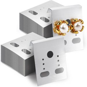 Lawei Paquete de 500 tarjetas colgantes para aretes, tarjetero, liso de 1.2 x 1.5 pulgadas, con 6 agujeros para aretes de oreja, tarjetas de Lawei Paquete de 500 tarjetas colgantes para aretes, tarjetero, liso de 1.2 x 1.5 pulgadas, con 6 agujeros para aretes de oreja, tarjetas de