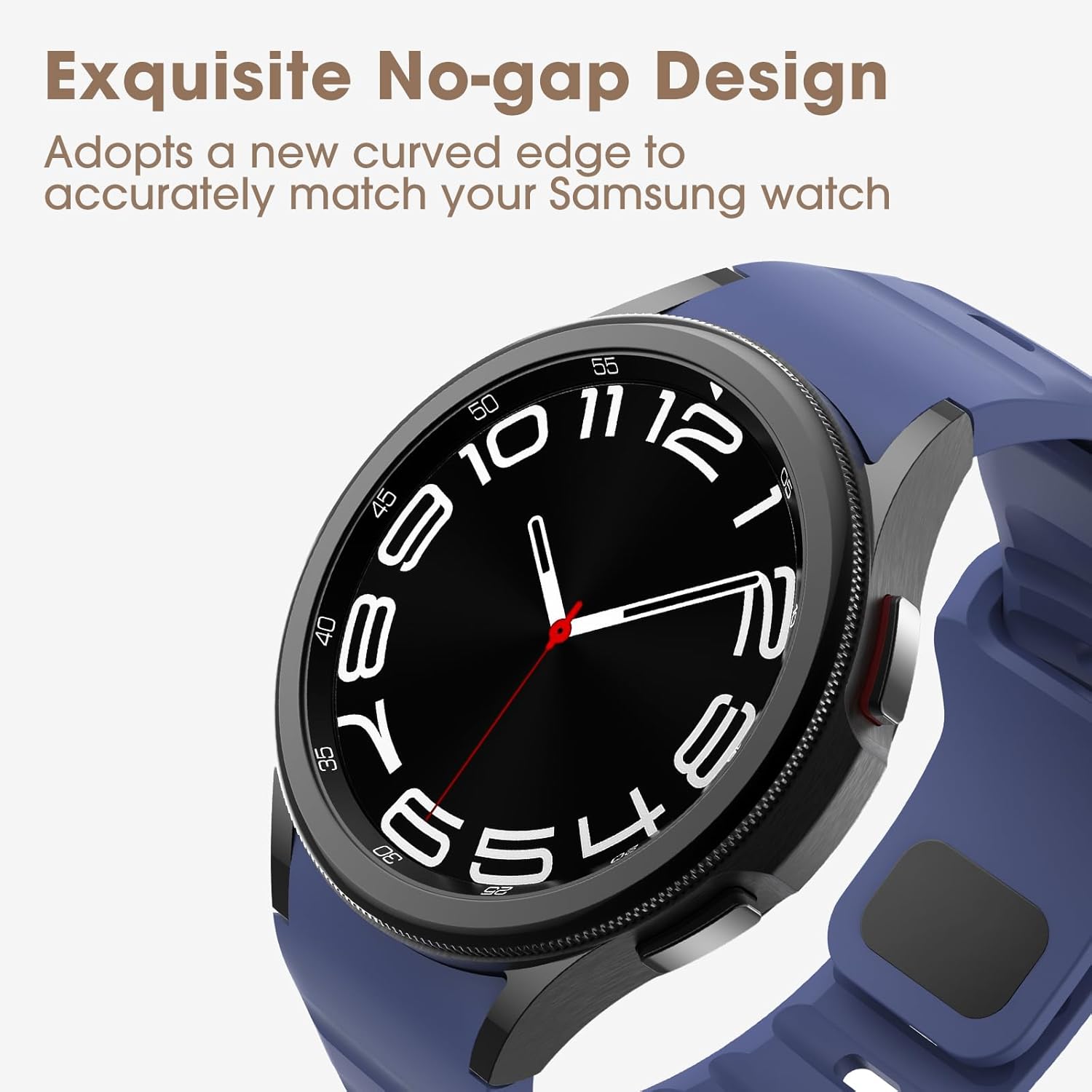 Correa resistente sin huecos compatible con Samsung Galaxy Watch 4 5 6 Band 1.732 in 1.575 inGalaxy Watch 6 Classic Band 1.850 in 1.693 inWatch 5