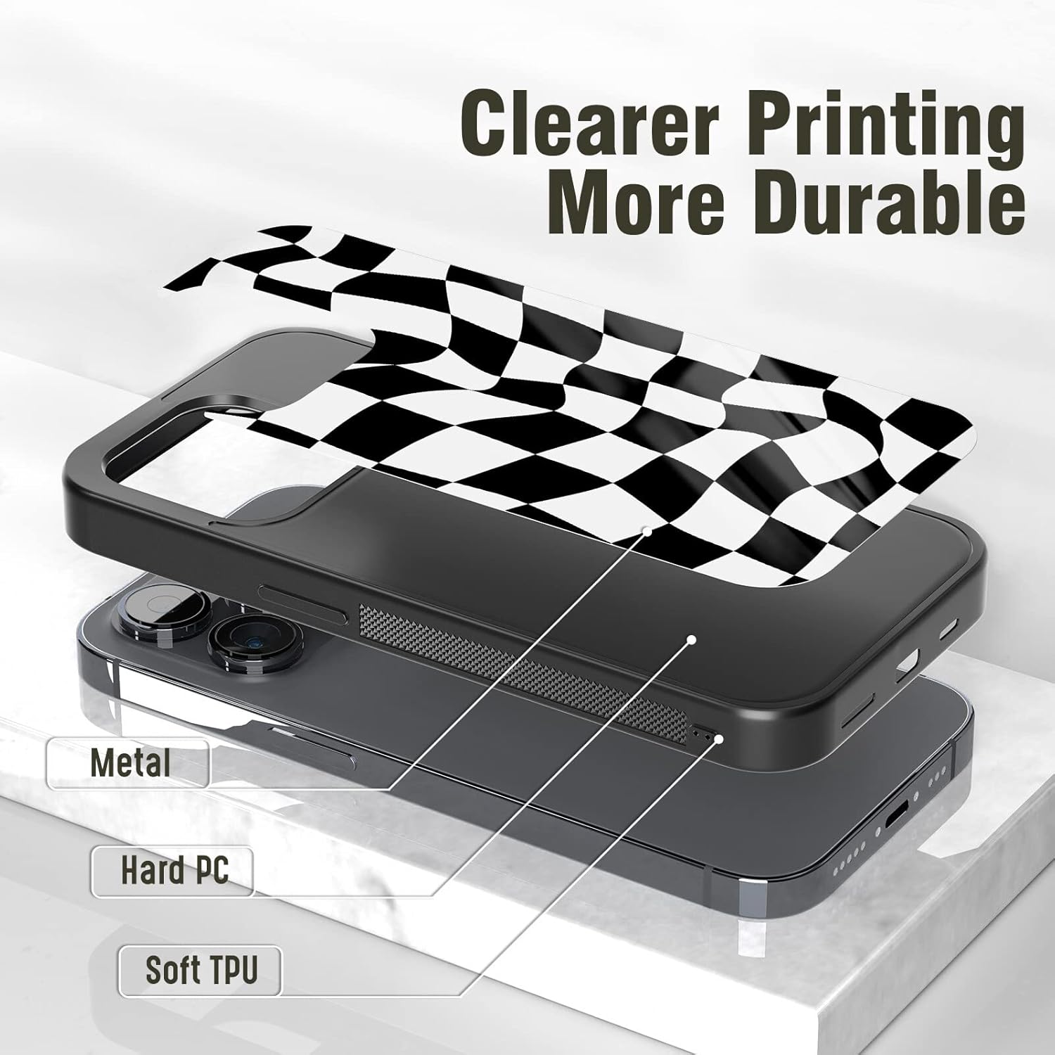 Fundas de teléfono con diseño de tablero de ajedrez para iPhone 5 6 7 8 11 12 13 14 Pro Max Plus Mini Xr Xs SE, Samsung A02 A10 A13 A42 A51 A52 A52