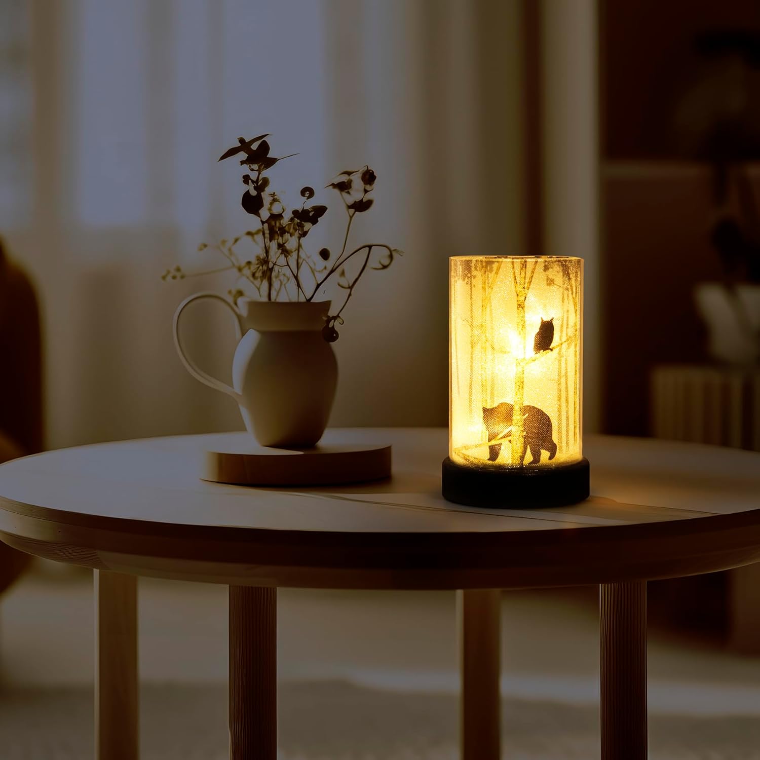 Lámpara de mesa a pilas, lámparas inalámbricas para decoración del hogar, luz nocturna a pilas con bombilla LED, luces decorativas para sala de