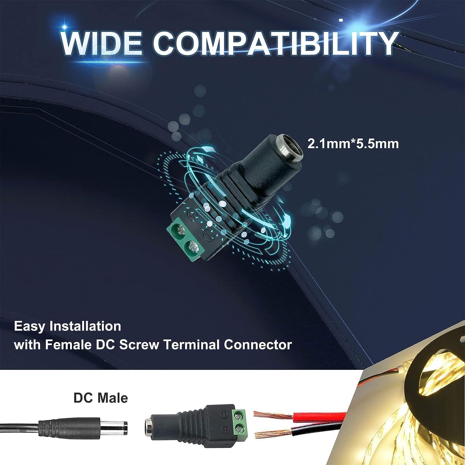 Adaptador de fuente de alimentación de 12V 2A, CA 100-240V a CC 12V 2000mA 24W 0.217 in* 0.083 in adaptador con conector de barril hembra CC a