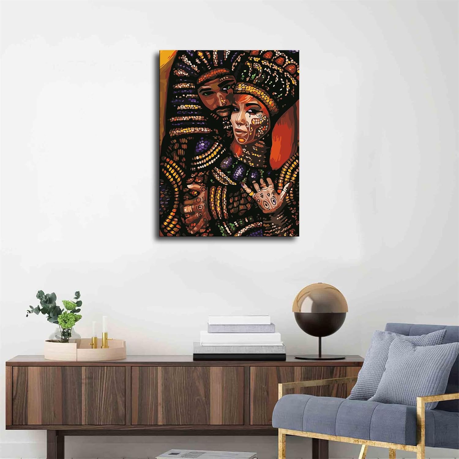 VAKUUM Arte de pared afroamericano, arte de pared de rey y reina negro, decoración de pared de pareja negra, imagen de pareja para decoración de