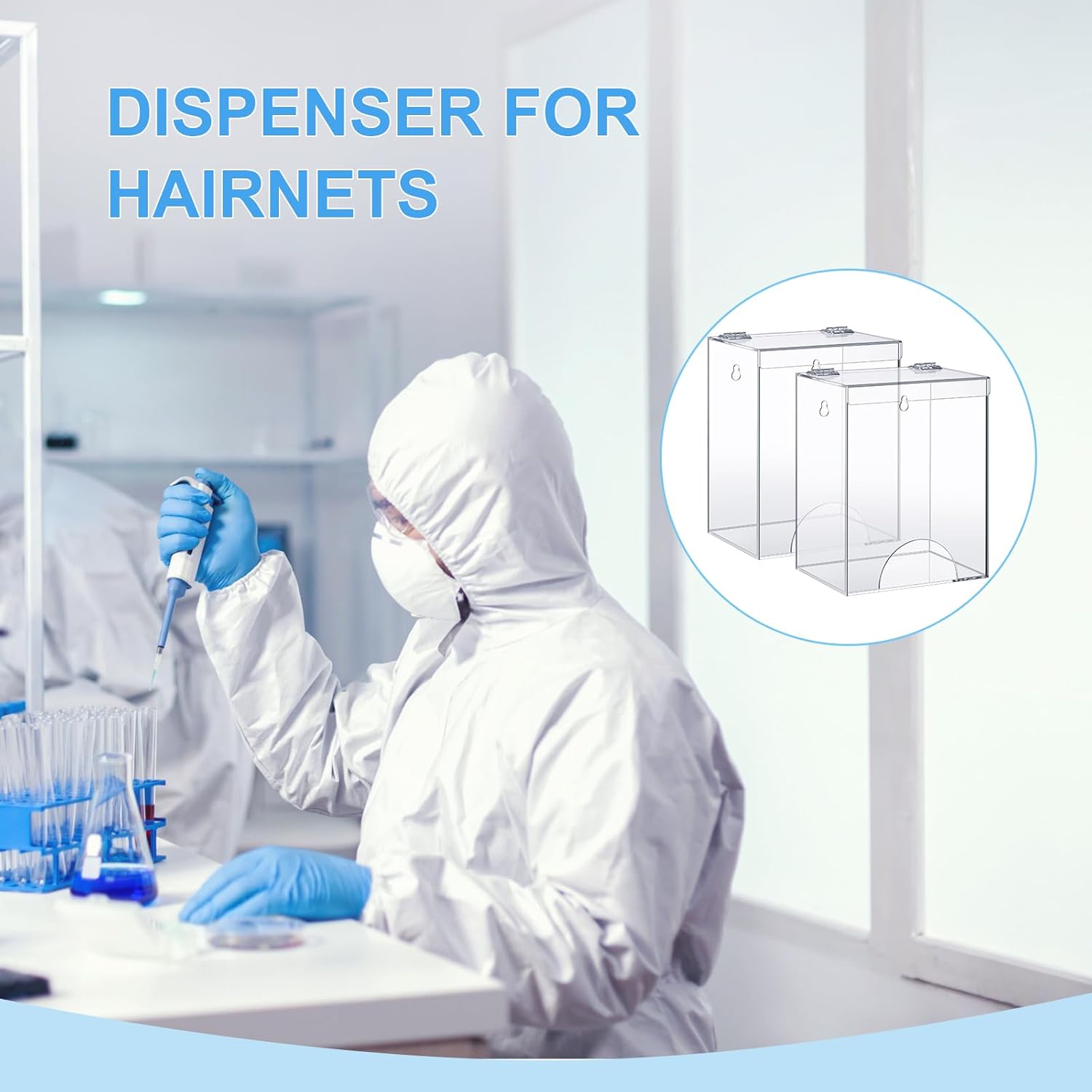 Kathfly 4 unidades de dispensador de acrílico para redecilla, bolsas de Emesis, soporte de acrílico transparente para montaje en pared para redes y
