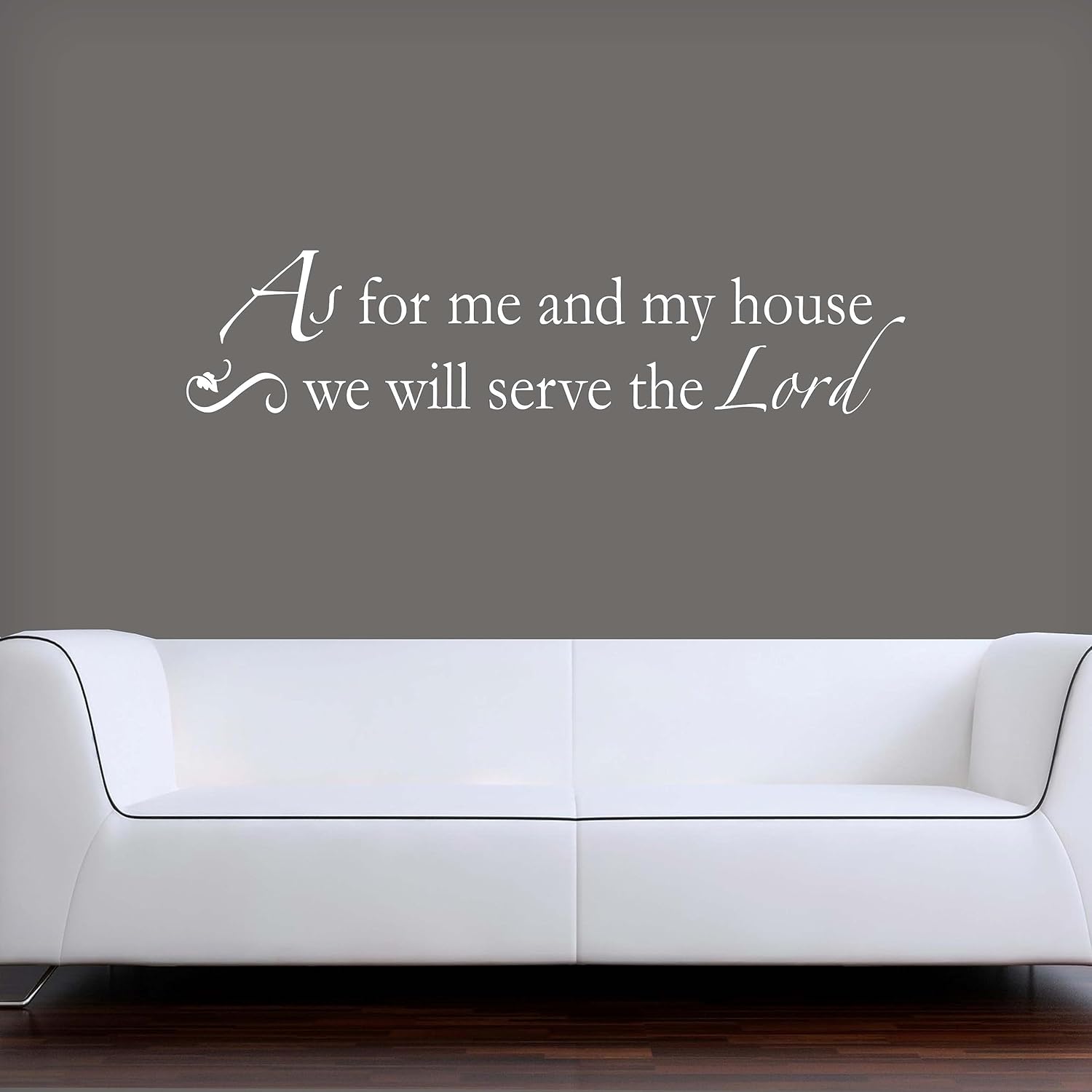 Calcomanía de pared con texto en inglés “As for Me and My House We Will Serve The Lord” (Como para mí y mi casa), calcomanía de pared religiosa,