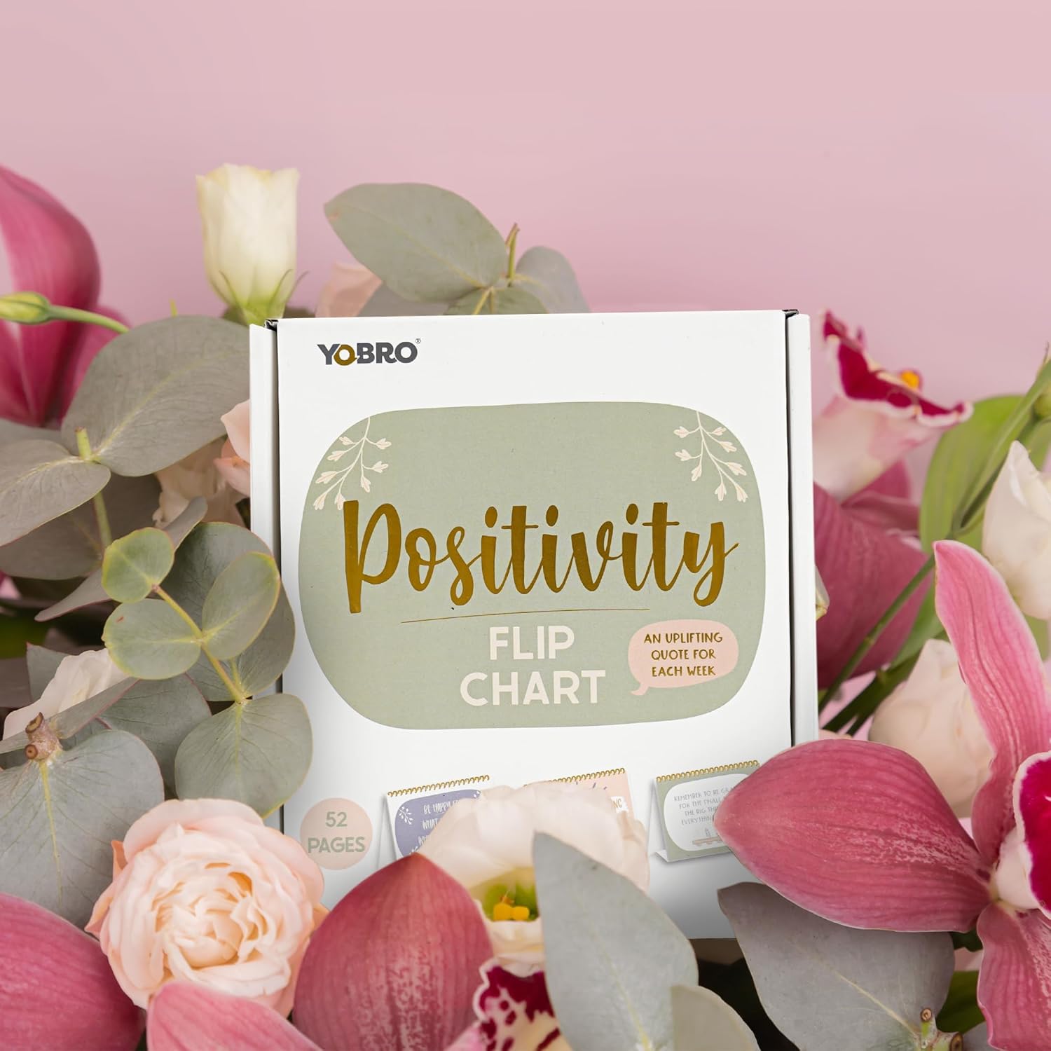 Yobro Calendario semanal motivacional de positividad, regalo diario con citas inspiradoras para motivarte, ilumina tu día, decora tu escritorio,