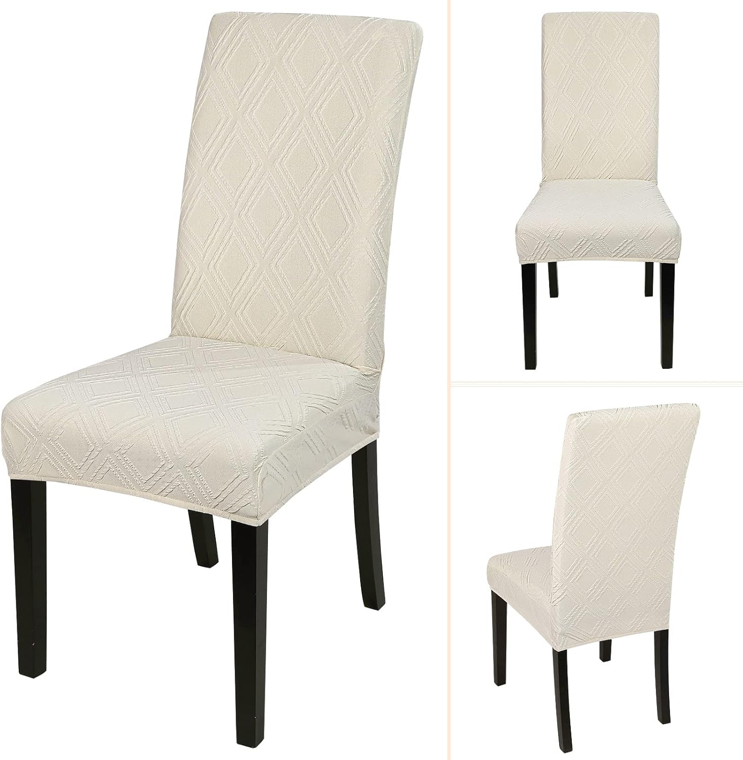 SearchI Juego de 4 fundas impermeables para sillas de comedor, fundas elásticas para sillas Parsons extraíbles, lavables, fundas protectoras para