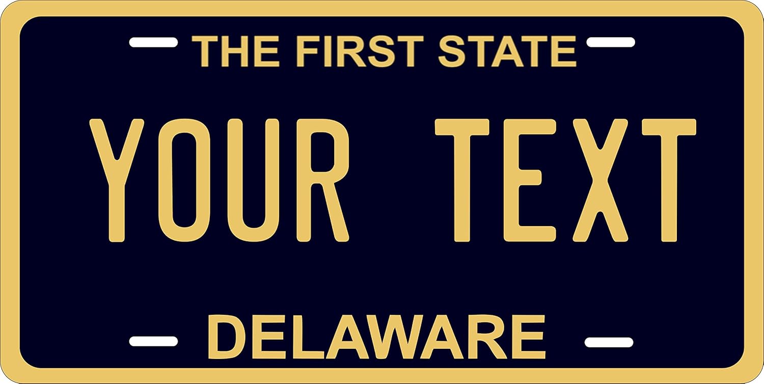 PhotoZoneGa – Placa de matrícula personalizada de 50 Estados de Estados (Delaware 1970)