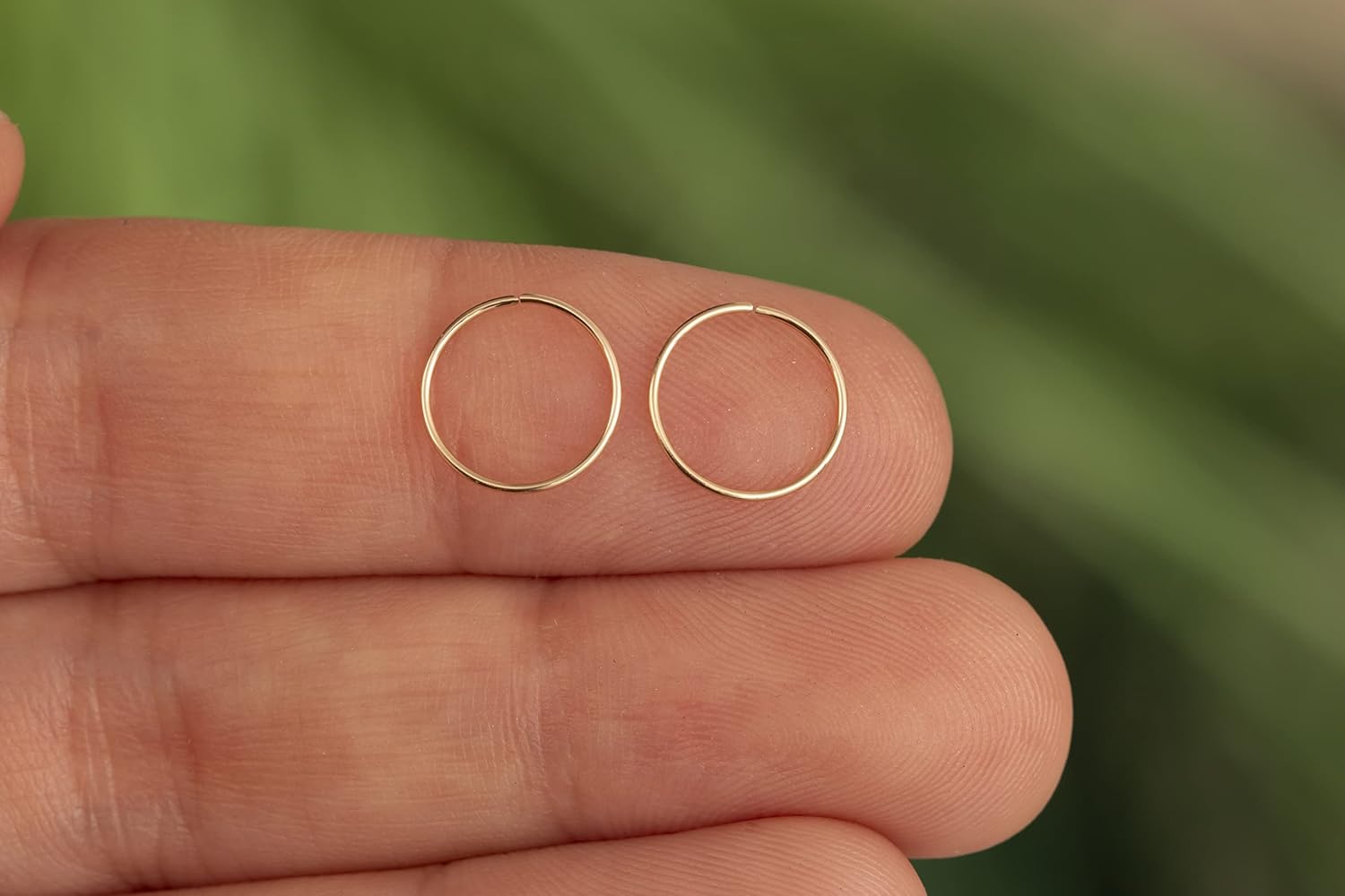 14K Gold Filled Small Hoop Earrings for Cartilage Nose, Tiny Thin 8mm Piercing Hoop Ring 24 Gauge (Gold, 8mm 24 gauge  1 pair)