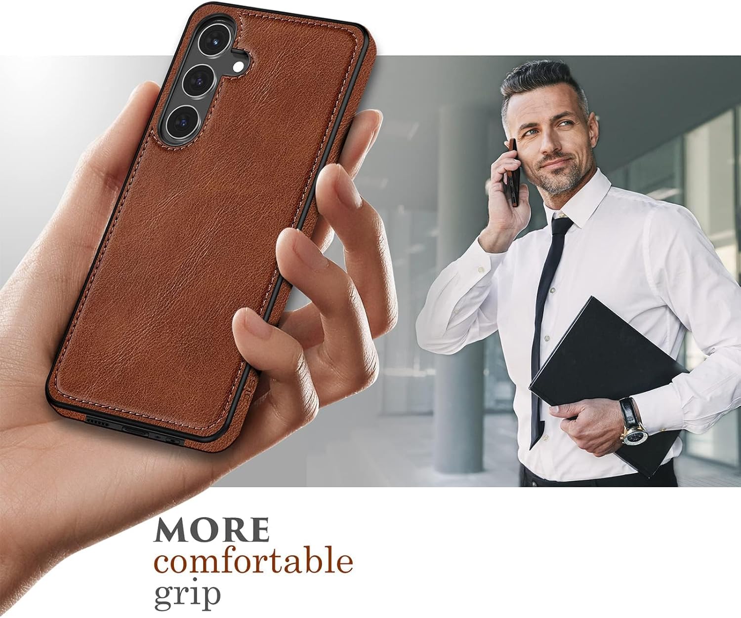 LOHASIC Funda para teléfono Samsung Galaxy A14 5G, elegante funda de piel sintética con puntada retro vintage para hombres y mujeres, agarre