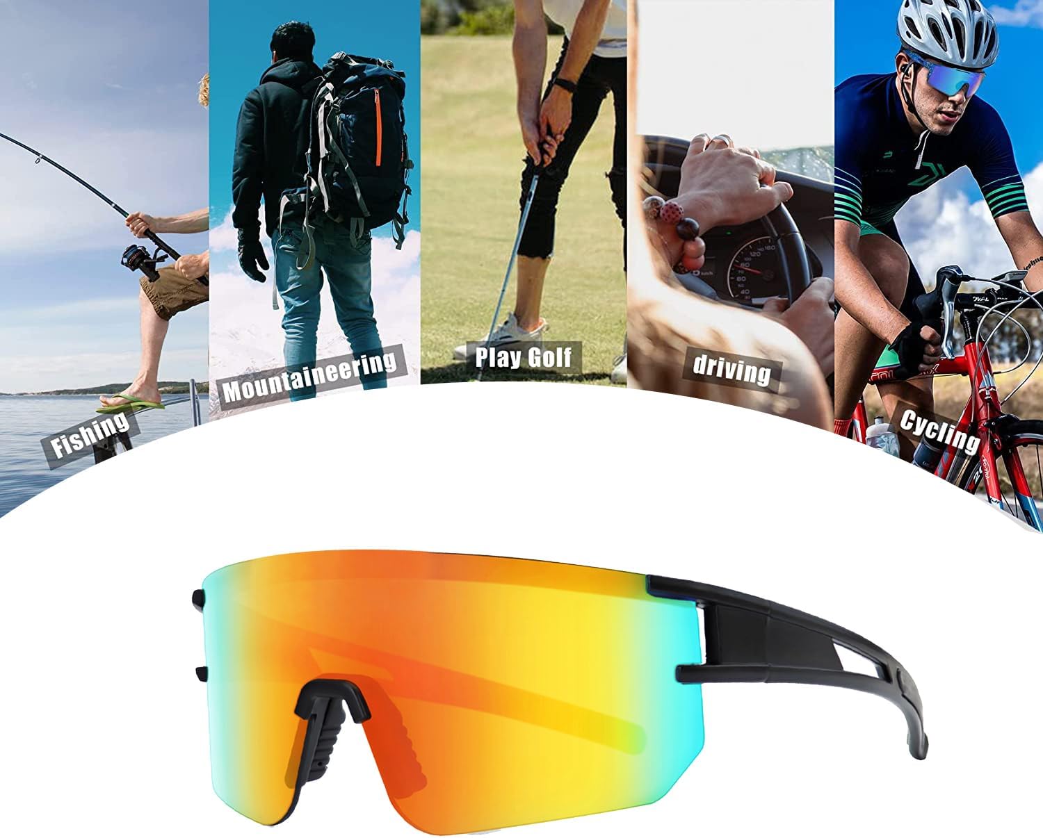 Gafas de sol deportivas polarizadas para hombres y mujeres, lentes de sol de béisbol juveniles, gafas de ciclismo, correr, golf, pesca
