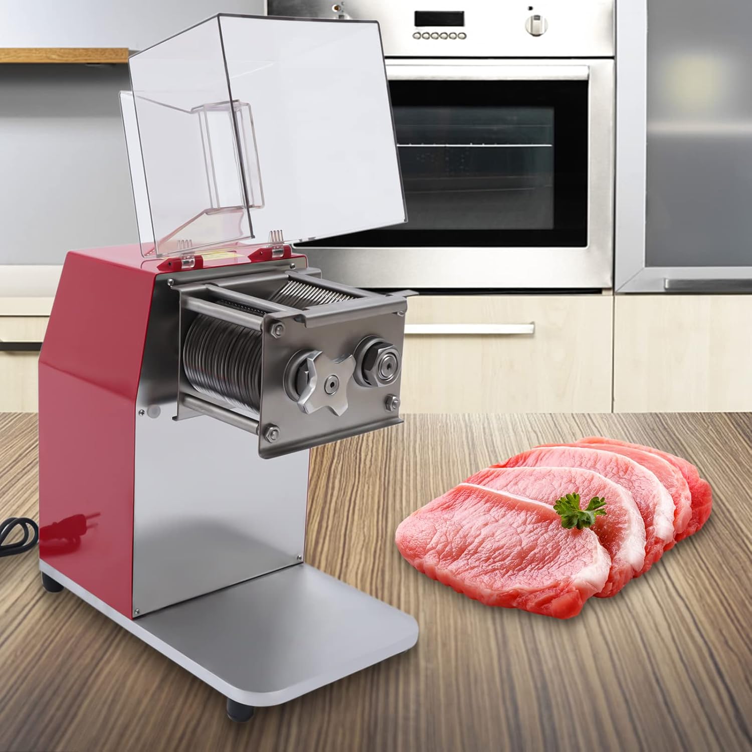 Máquina de corte de carne comercial, cortador de carne eléctrico de 1100 W, máquina trituradora de carne de acero inoxidable, trituradora de carne
