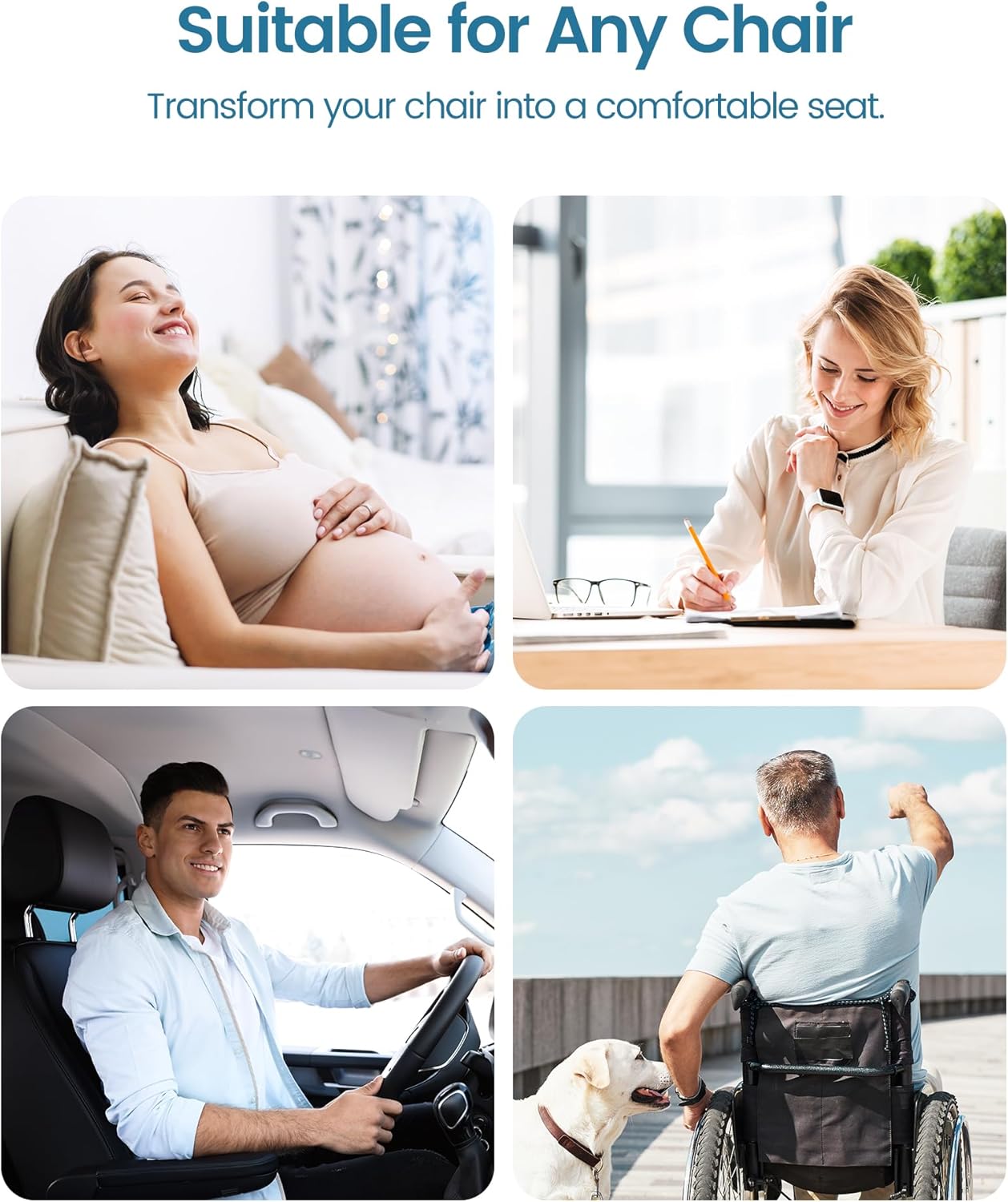 Cojín de asiento multifunción con inserto extraíble para sentarse por mucho tiempo, cojín ergonómico para silla de oficina para hemorroides,