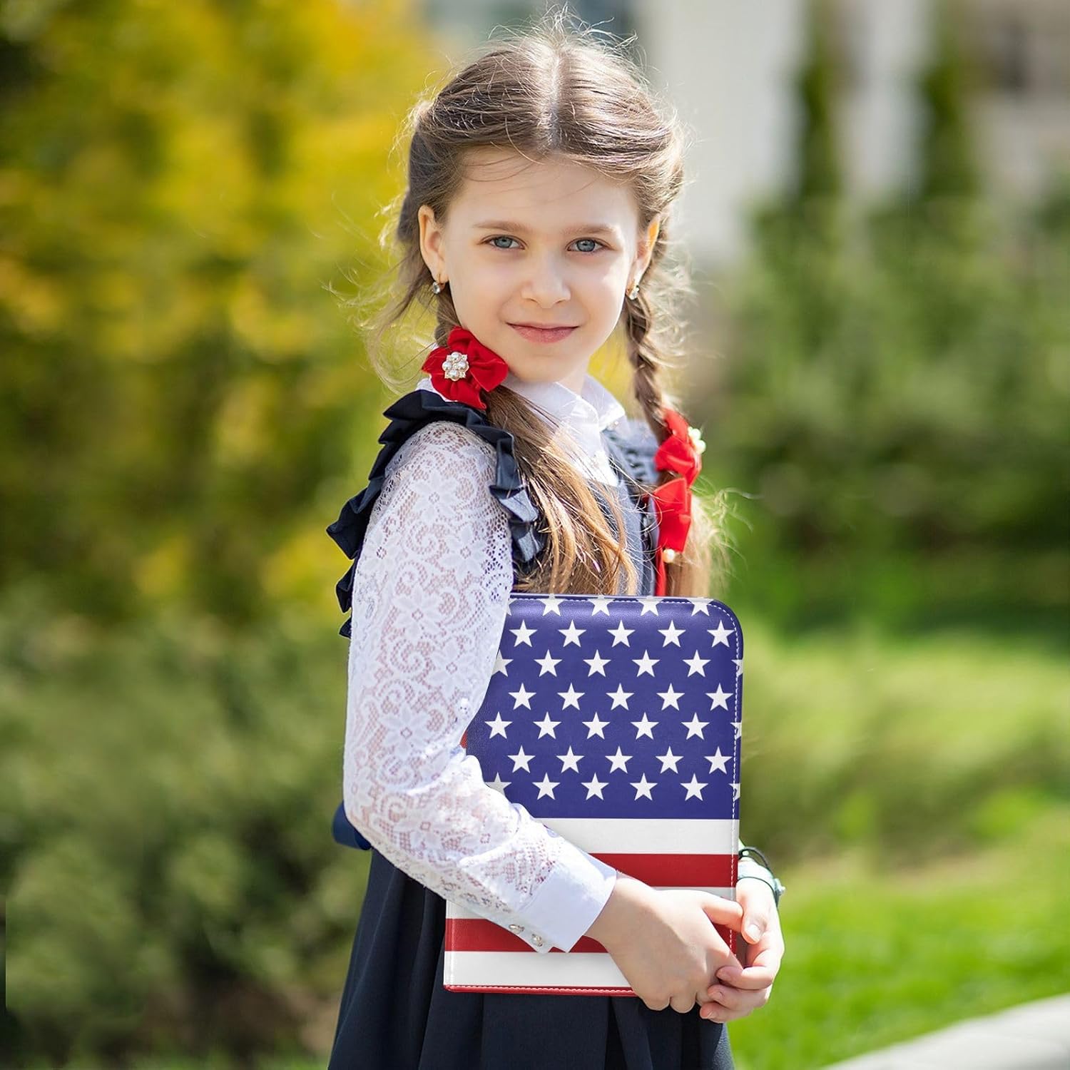 Carpeta de tarjetas coleccionables de Estados Unidos con 4 bolsillos con 50 fundas extraíbles, carpeta de álbumes de tarjetas de 3 anillos con