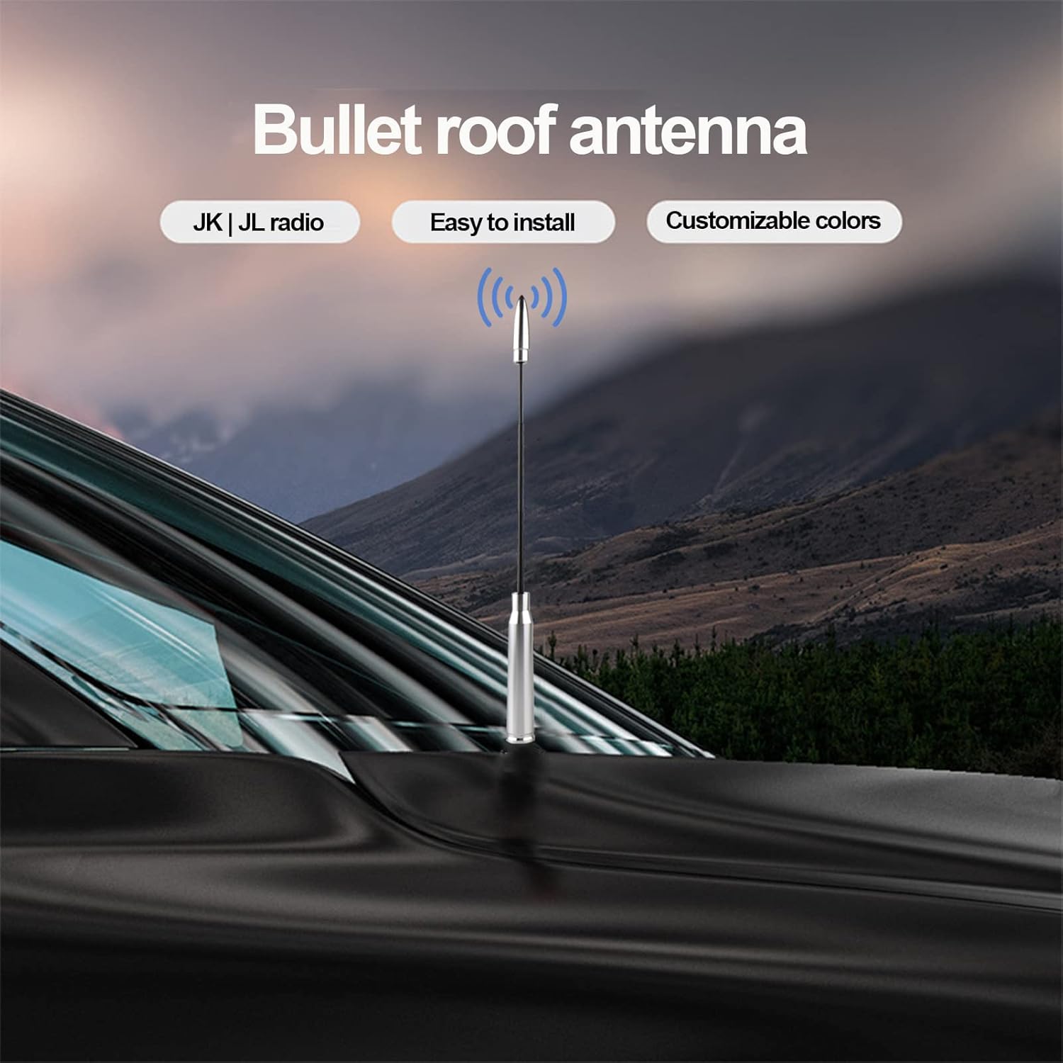 Sodcay Pack-1 Antena de bala para automóvil, camión, accesorios de antena retráctil para Chevy Silverado 1500 2500 3500 HD Avalanche GMC Sierra 1500