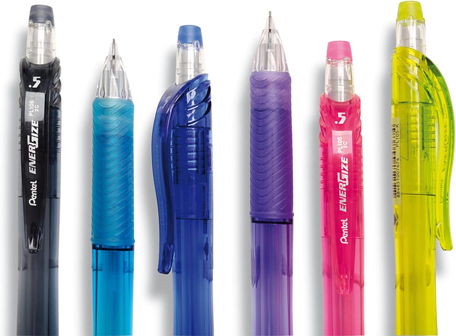 Pentel EnerGize-X – Portaminas (0.028 in), cuerpo azul cielo, caja de 12 (PL107S)