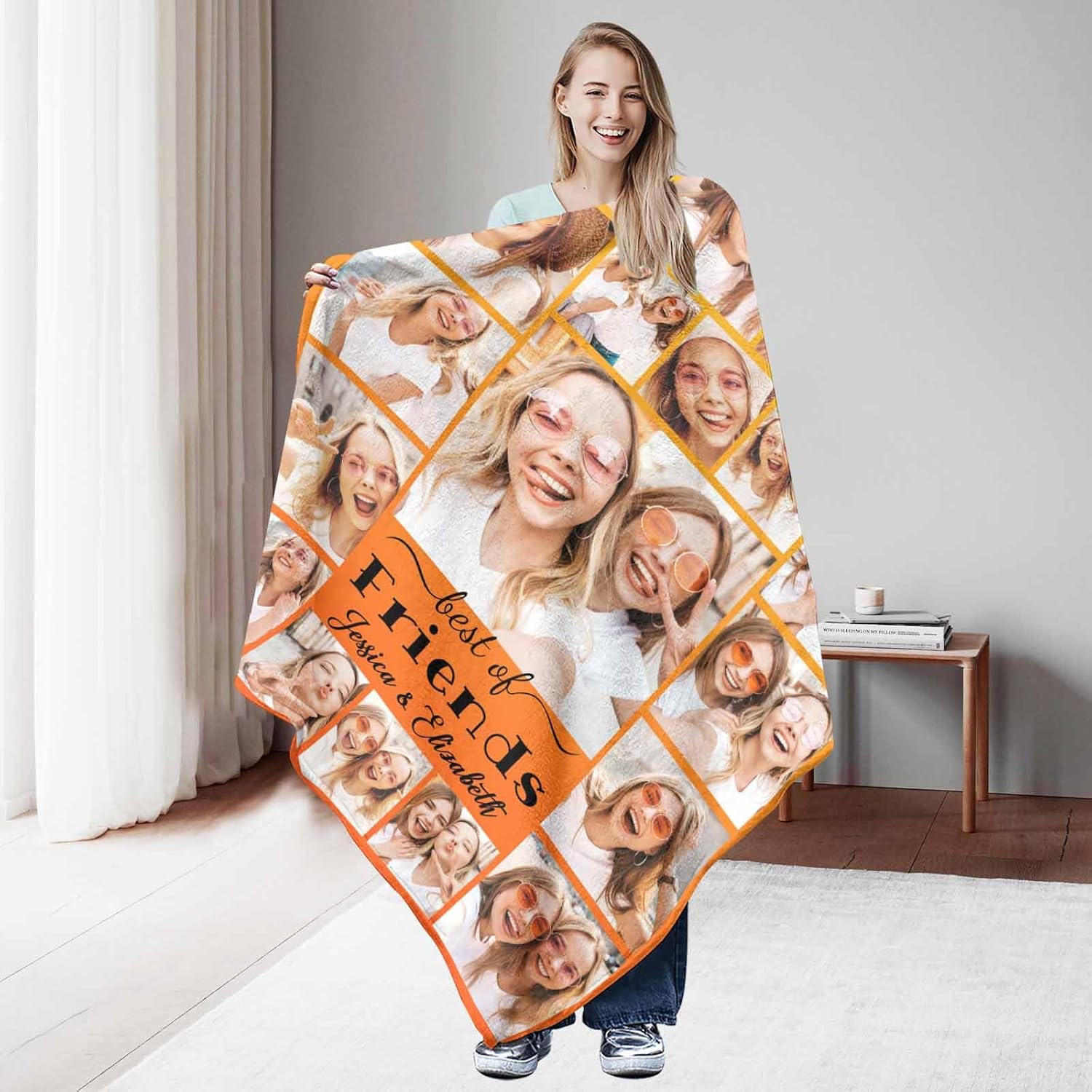 Mantas personalizadas con imágenes hechas en Estados Unidos, manta personalizada con collage de fotos personalizada para papá, mamá, esposa, marido,