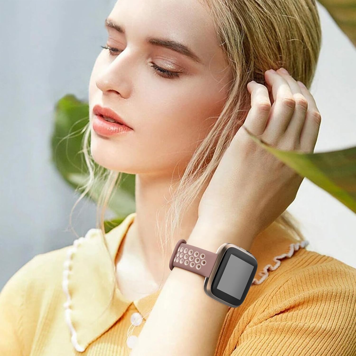 Vancle Correas de silicona compatibles con correas de reloj Fitbit Versa 2 para mujeres y hombres, correas de repuesto deportivas suaves y