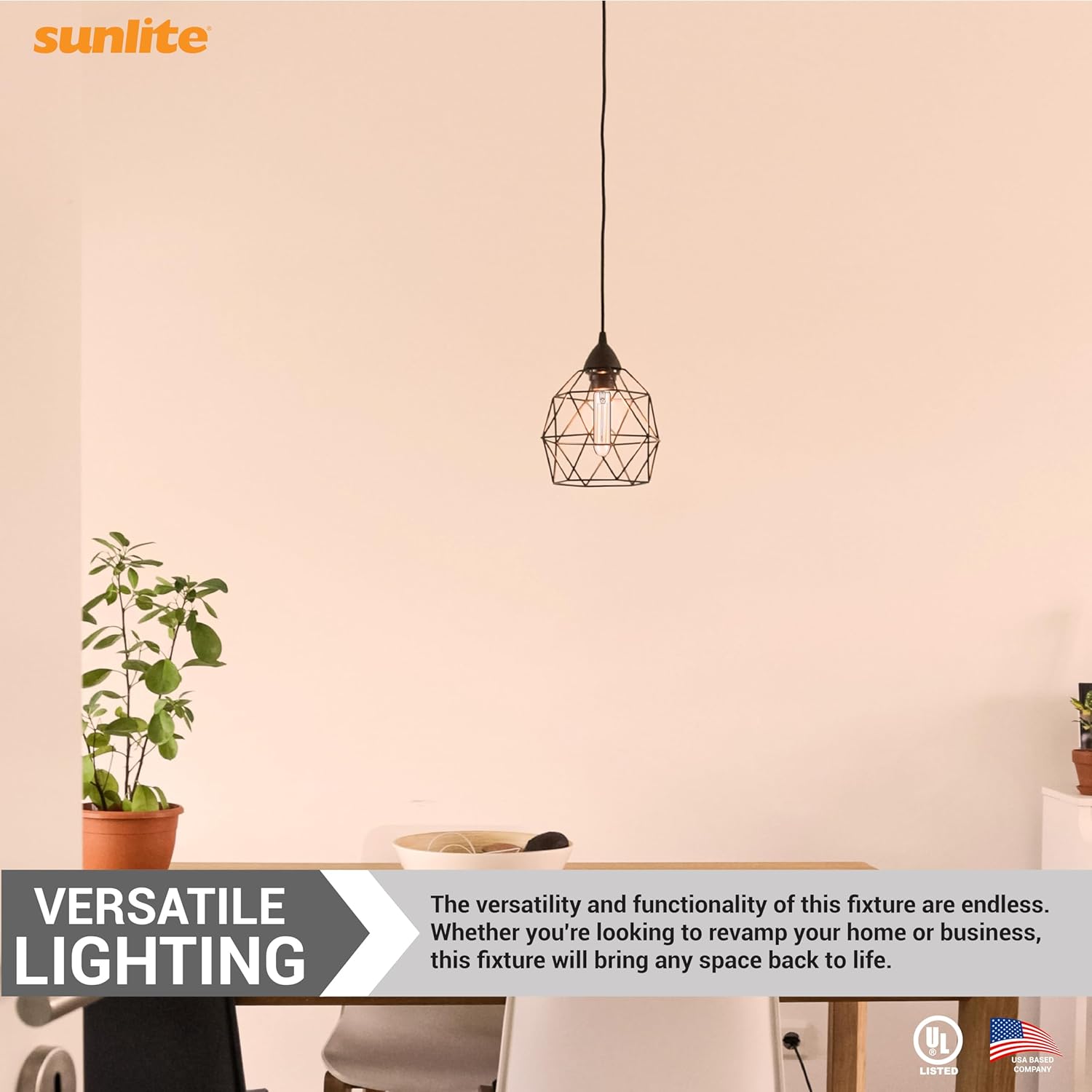 Sunlite 41150 – Bombilla tubular de filamento LED T10, 6 vatios (equivalente a 60 W), 600 lúmenes, base E26 media, regulable, 5.039 in,