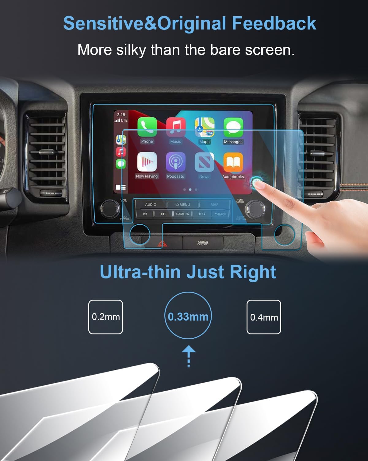WEIPIN Protector de pantalla de automóvil de 9 pulgadas para Nissan Frontier 2022, 2023 y 2024, accesorios para pantalla táctil, dureza 9H, vidrio