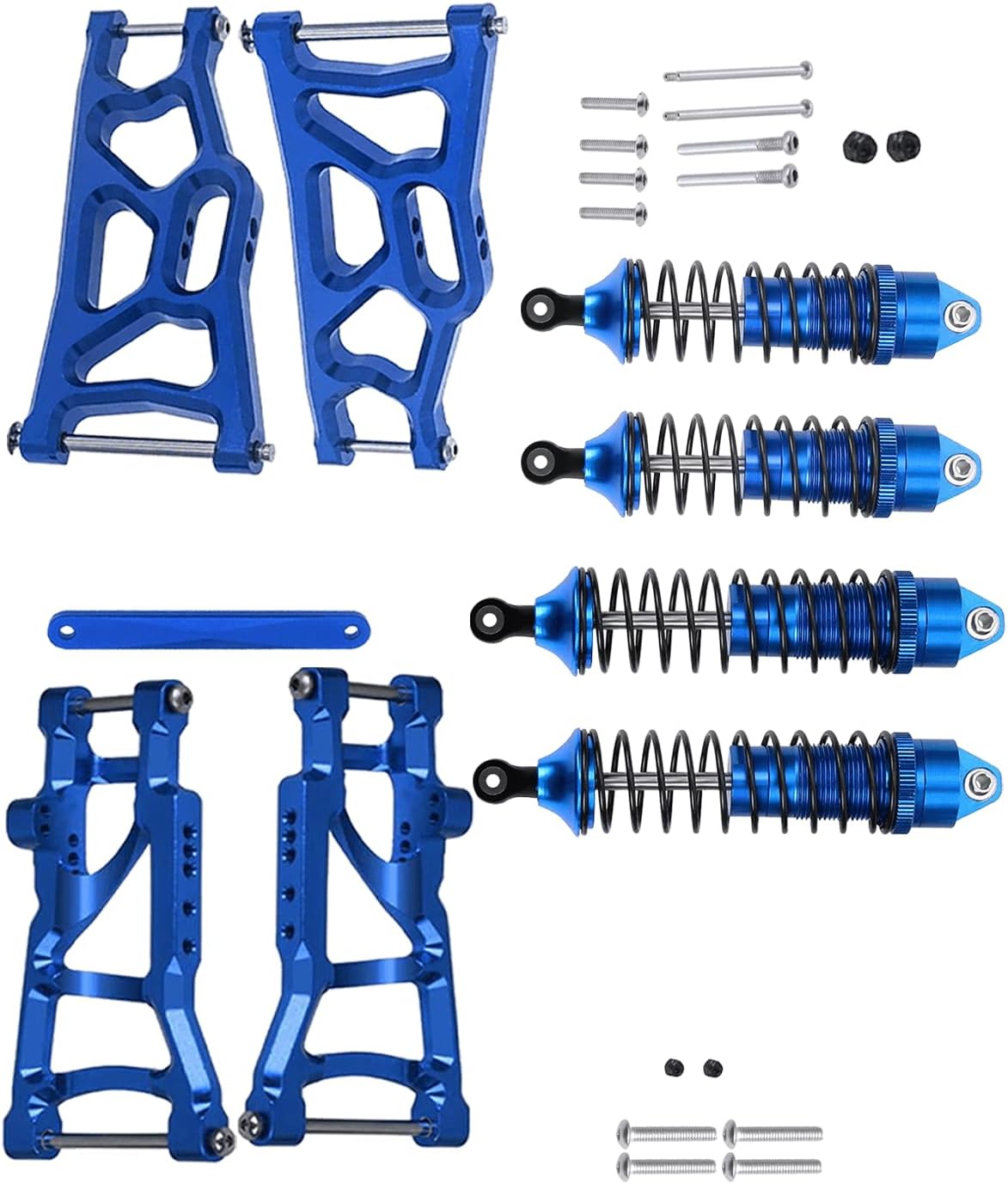 RC Upgrades Pieza para 110 Rustler VXLRustler VXL 2wd, Stampede VXLStampede VXL 2wd, amortiguador de choques RC delantero trasero de aleación,