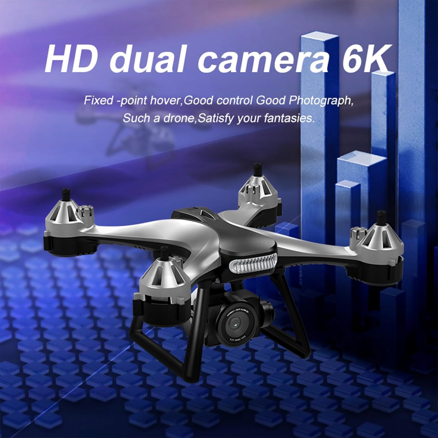 Gbsell Drone con cámara 4K para adultos, helicóptero cuadricóptero RC con retorno automático, sígueme, motor sin escobillas, vuelo circular, vuelo