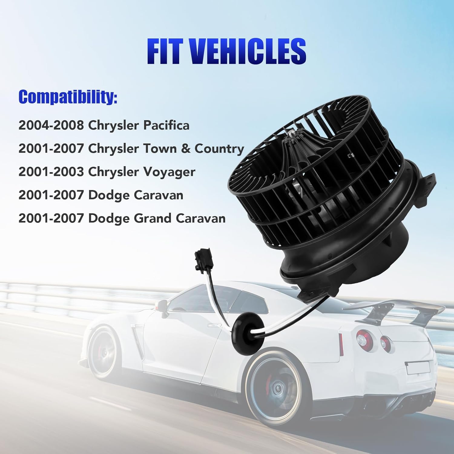 Motor de soplador de CA delantero con ventilador para Dodge Caravan Grand Caravan Chrysler Town and Country Voyager Pacifica 2001 2002 2003 2004