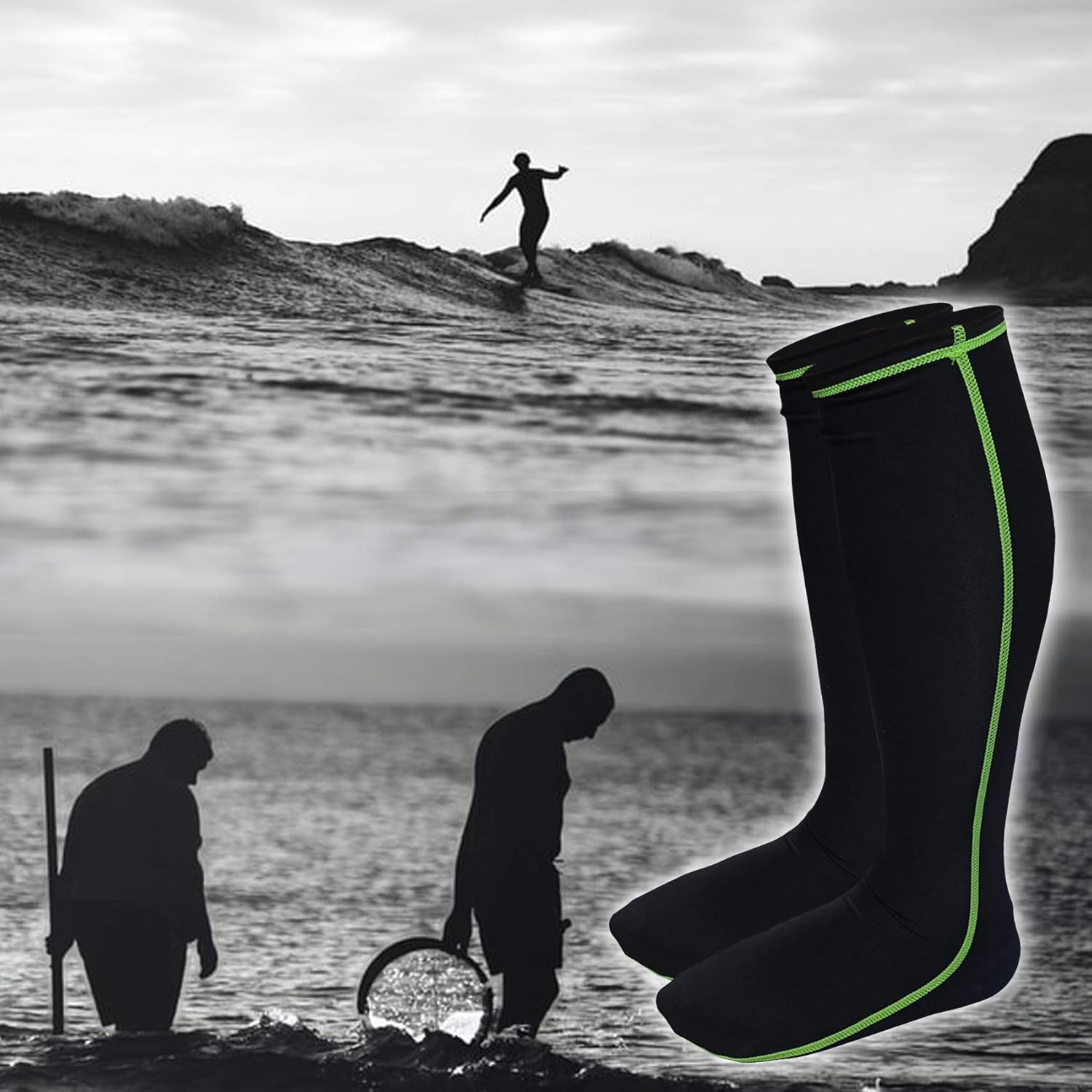 Calcetines para vadear, calcetines de pesca de nailon para hombres y mujeres, pesca al aire libre, surf, wakeboard
