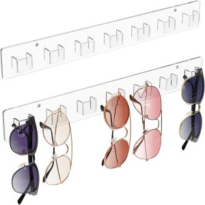 MaxGear Organizador de lentes de sol, paquete de 2, soporte para gafas de pared, pantalla acrílica para lentes de sol, organizador de lentes para MaxGear Organizador de lentes de sol, paquete de 2, soporte para gafas de pared, pantalla acrílica para lentes de sol, organizador de lentes para