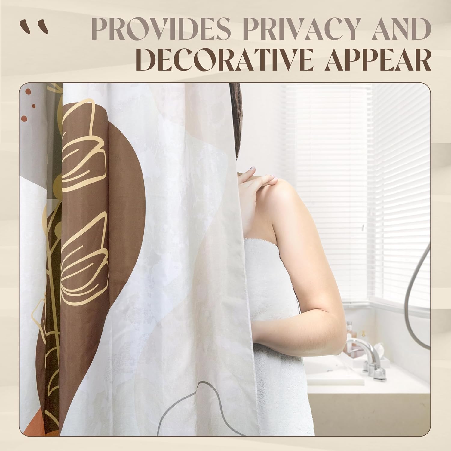 Cortinas de ducha modernas para decoración de baño, juego de cortinas de ducha bohemias lavables con 12 ganchos para artículos esenciales de