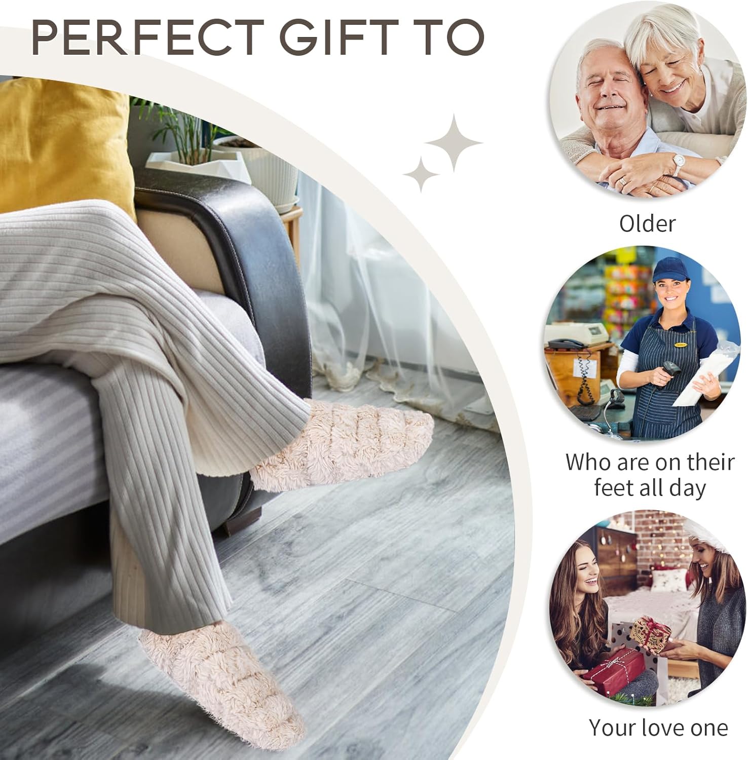 Suzzipad Pantuflas térmicas para microondas y calentadores de pies para mujeres y hombres, calentadores de pies para pies fríos, pantuflas de