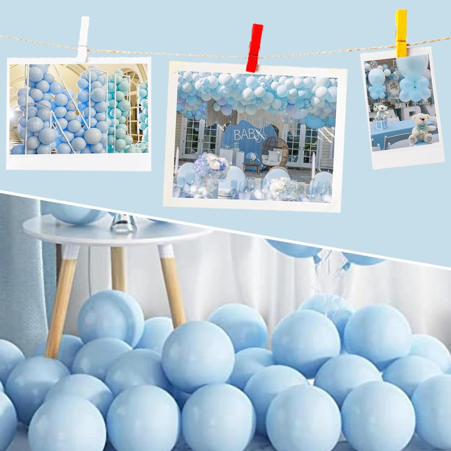 Light Blue Balloons Sky Blue Balloon Garland Arch Kit 110pcs Different Sizes 5101218 Inch for Blue Latex Balloon Garland Balloon Arch as Birthday