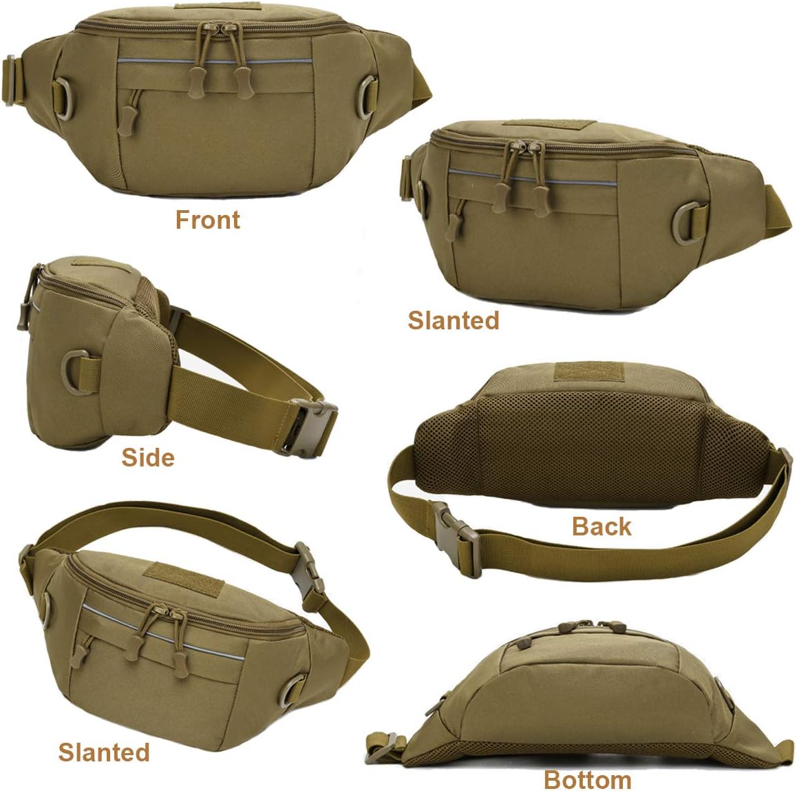 BraveHawk Outdoor – Riñonera táctica de nailon militar 800D Oxford resistente al agua, multiusos, EDC