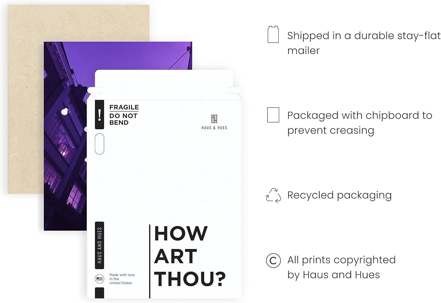 Haus and Hues Póster de neón negro y morado para decoración de pared, pósteres estéticos morados, pósteres para dormitorio, bonitos pósteres para